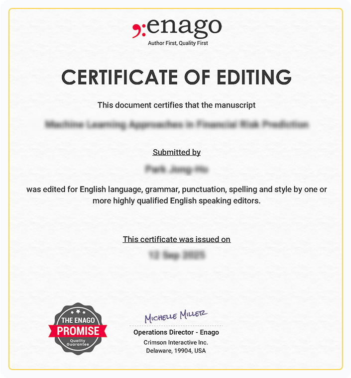 Certificate of Editing