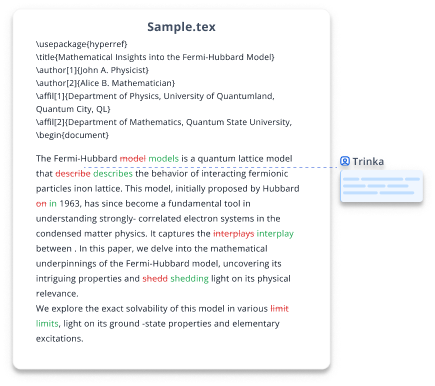 latex corrections