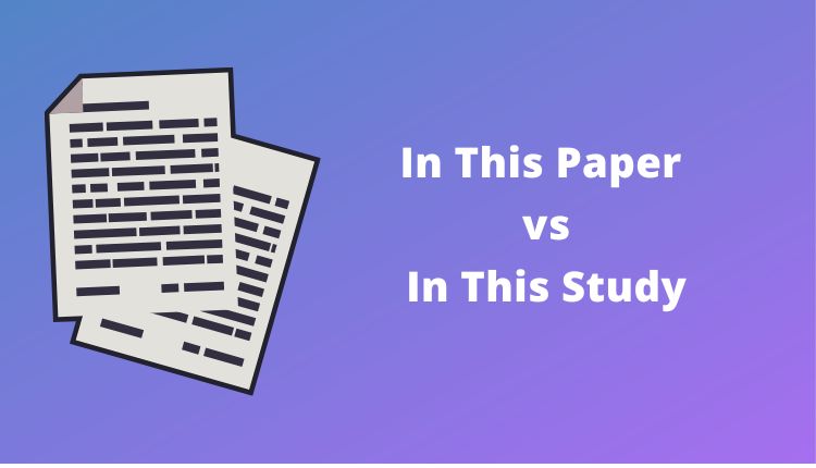 in this paper vs in this study